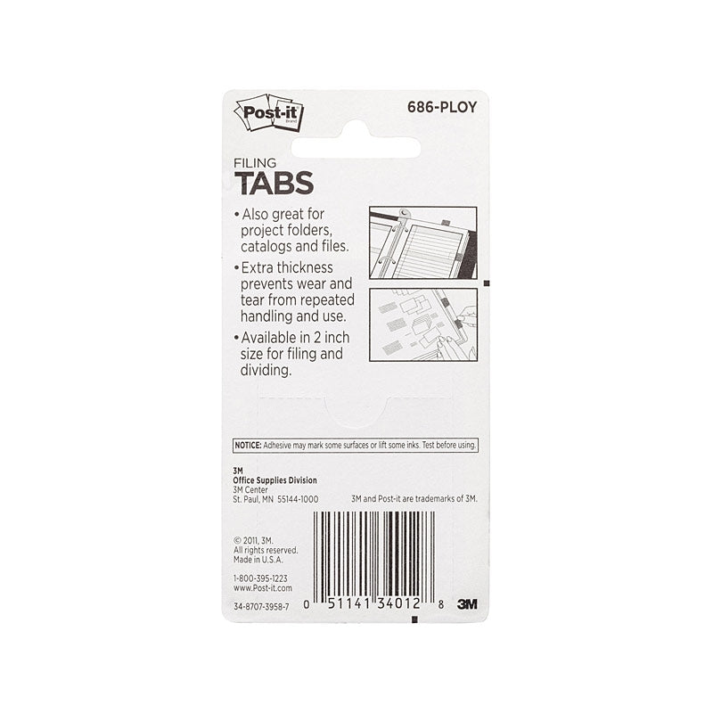 Post-It Filing Tabs Pink Green Orange Yellow 50 x 38mm 24-Pack - Box of 6