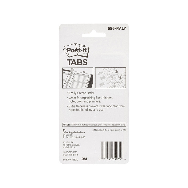Post-It Easy Dispenser Tabs Assorted Colours 25 x 38mm 4-Pack - Box of 6