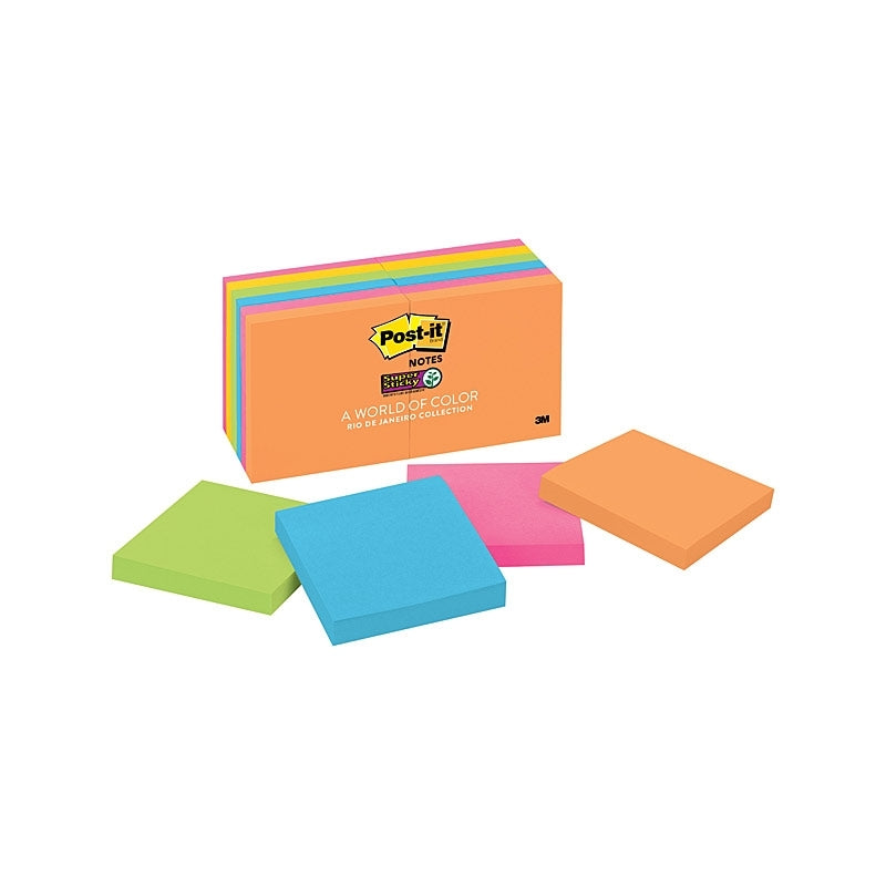 Post-It Super Sticky Notes Rio De Janeiro 76 x 76mm 12-Pack