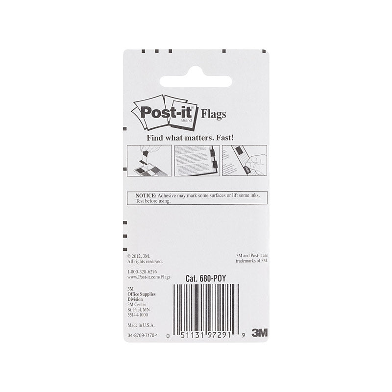 Post-It Flags Bright Colours 25 x 43mm 3-Pack - Box of 6