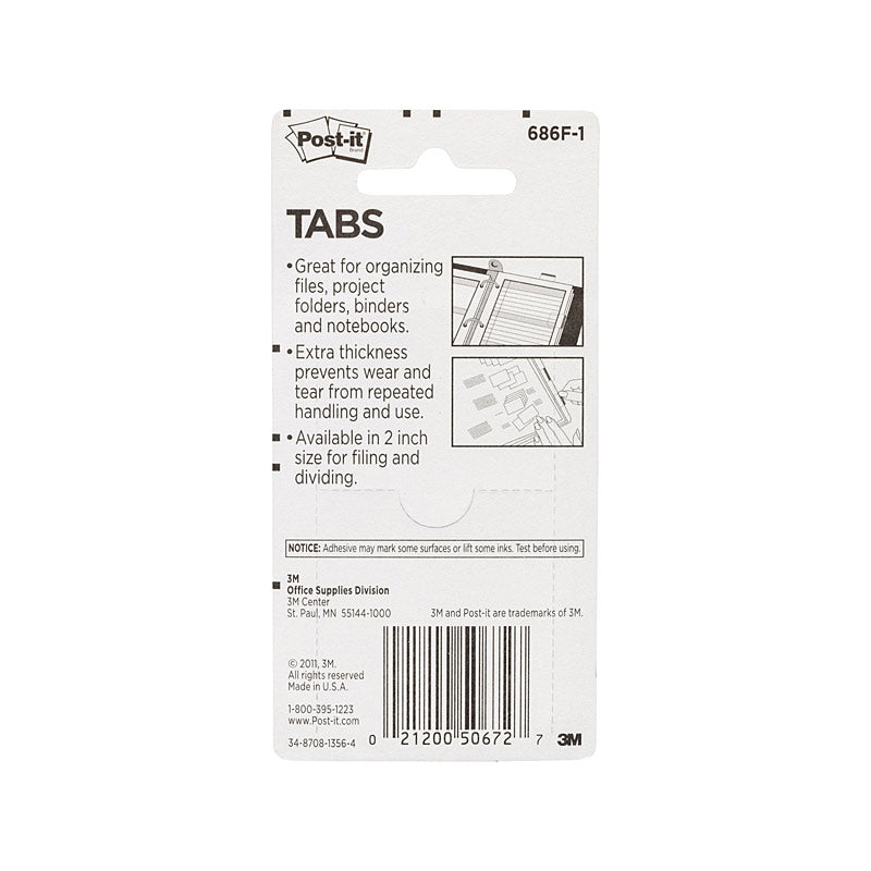 Post-It Filing Tabs Primary Colours 50 x 38mm 24-Pack - Box of 6
