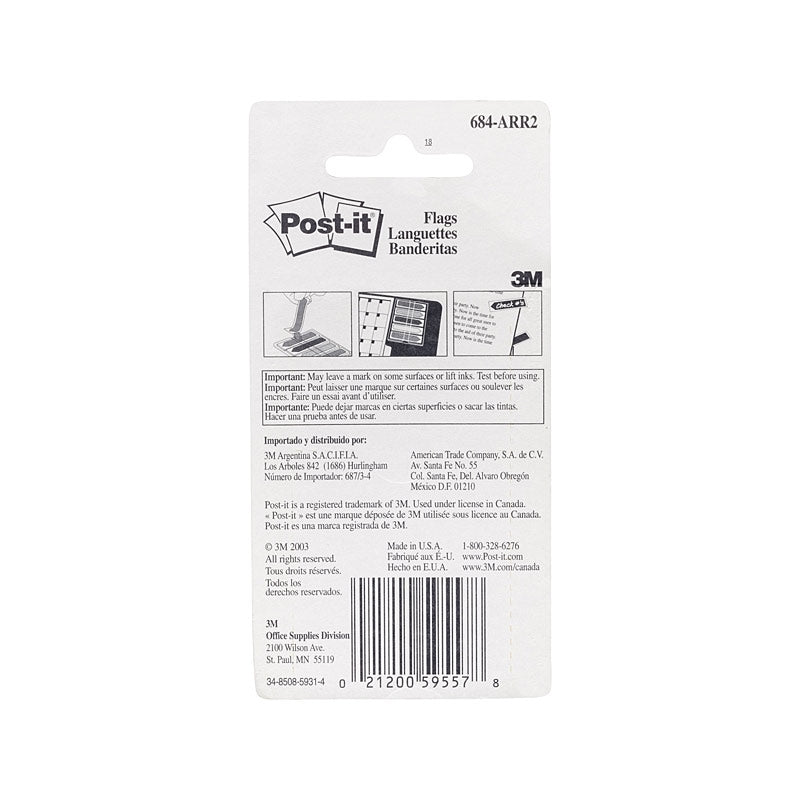 Post-It Arrow Flags Bright Colours 12 x 45mm 5-Pack - Box of 6