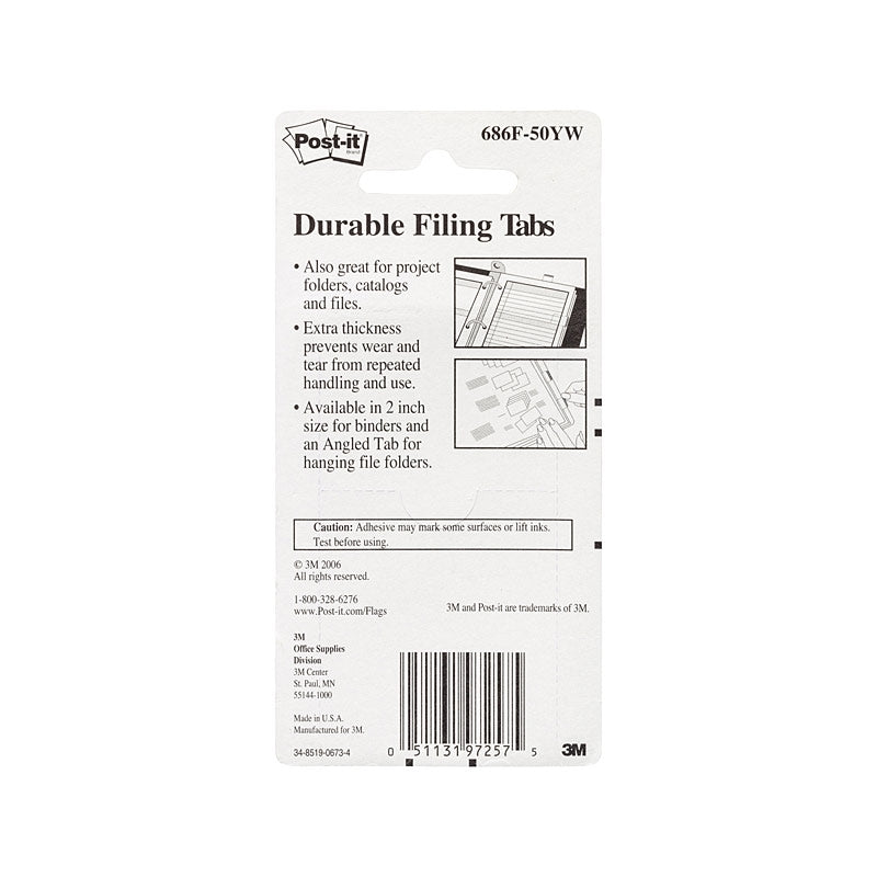 Post-It Tabs Yellow 50 x 38mm 2-Pack - Box of 6