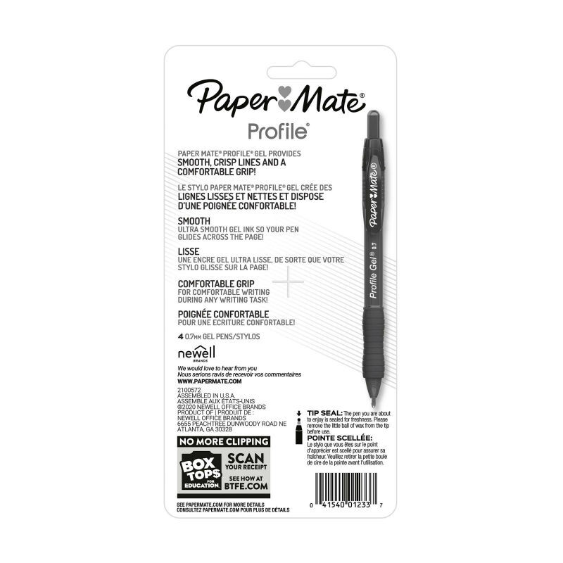 PM Prfl Gel 0.7mm Ast Pk4 Bx6
