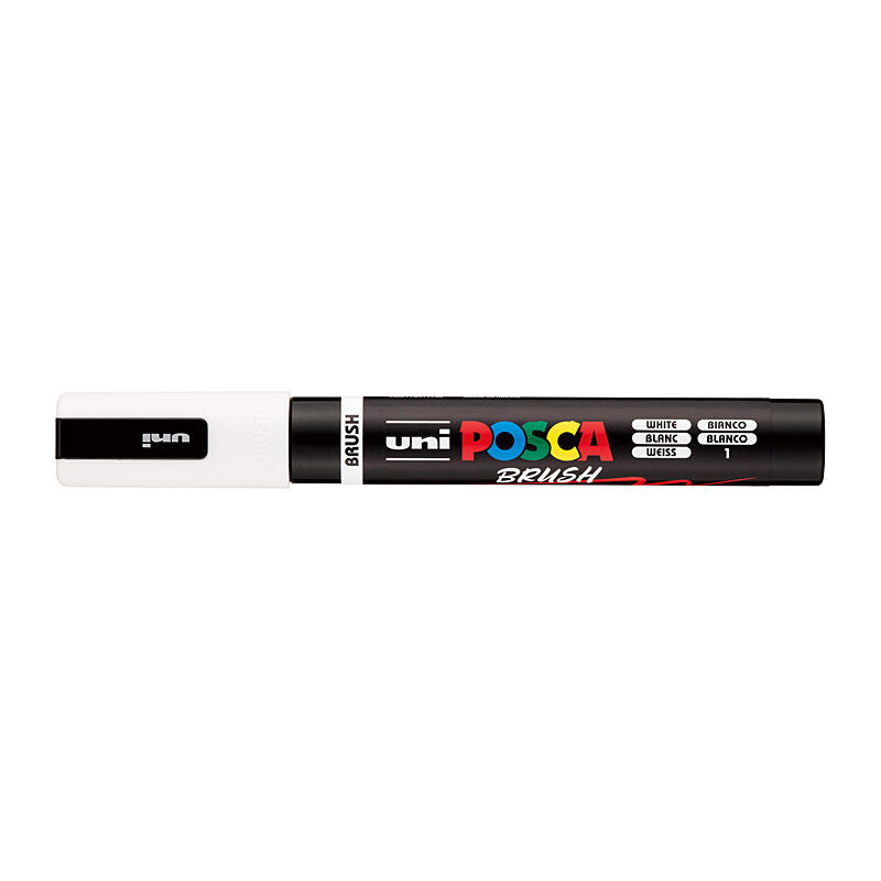 Posca PC5BRWH - Medium Brush Tip White