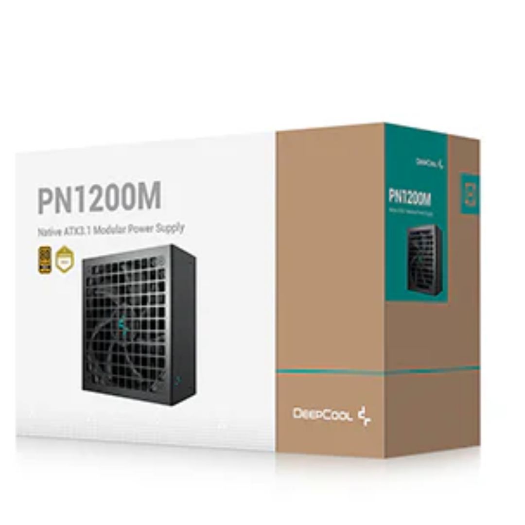 DeepCool PN1200M Gamer Storm 80+ Gold Black Fully Modular Power Supply, 135mm FDB Fan, Japanese Bulk Capacitor, ATX3.1, 12V-2x6 PCIe 5.1 Cable
