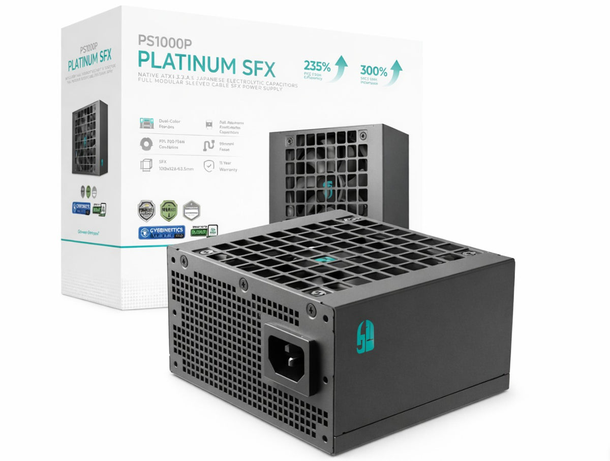 DeepCool PS1000P 1000W Gamer Storm SFX Full Japanese Electroyltic Capacitors Cybenetics Platinum/PPLP 115V Platinum