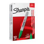 Sharpie Permanent Marker Fine Point Grn Bx12