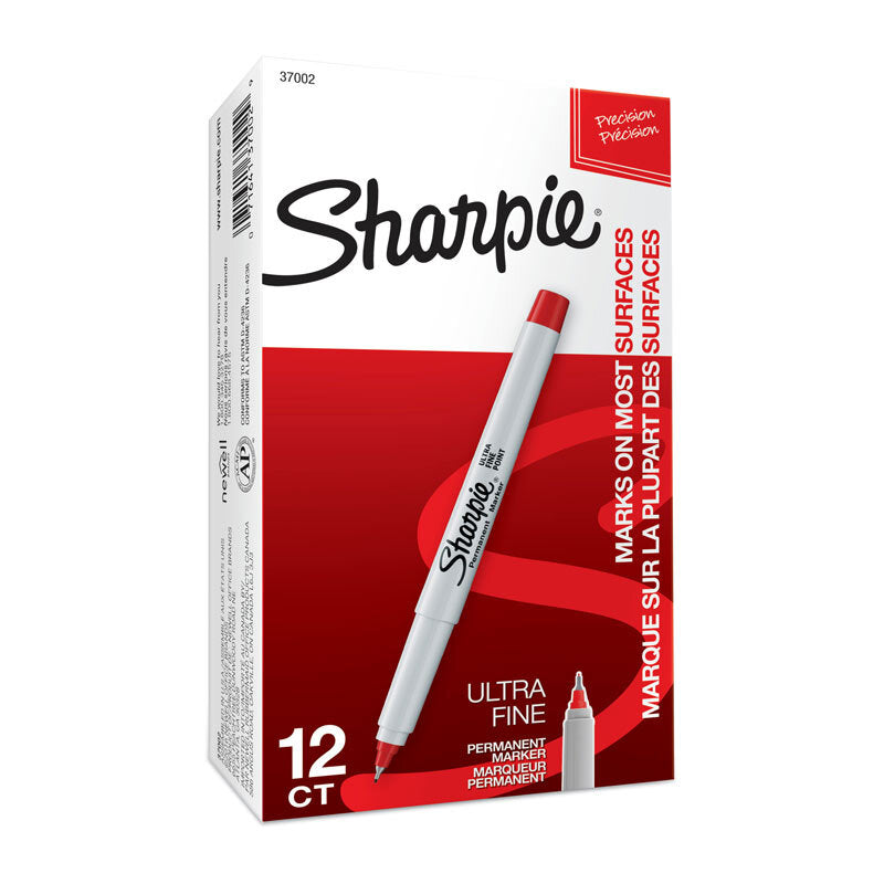 Sharpie Ultra Fine Point Permanent Marker Red Pk12