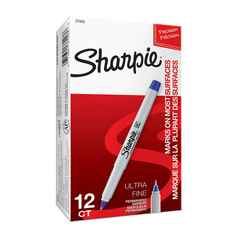 Sharpie Ultra Fine Point Permanent Marker Blu Pk12