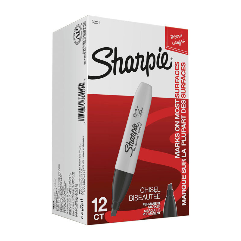 Sharpie Ch Tip Permanent Marker Black Pk12