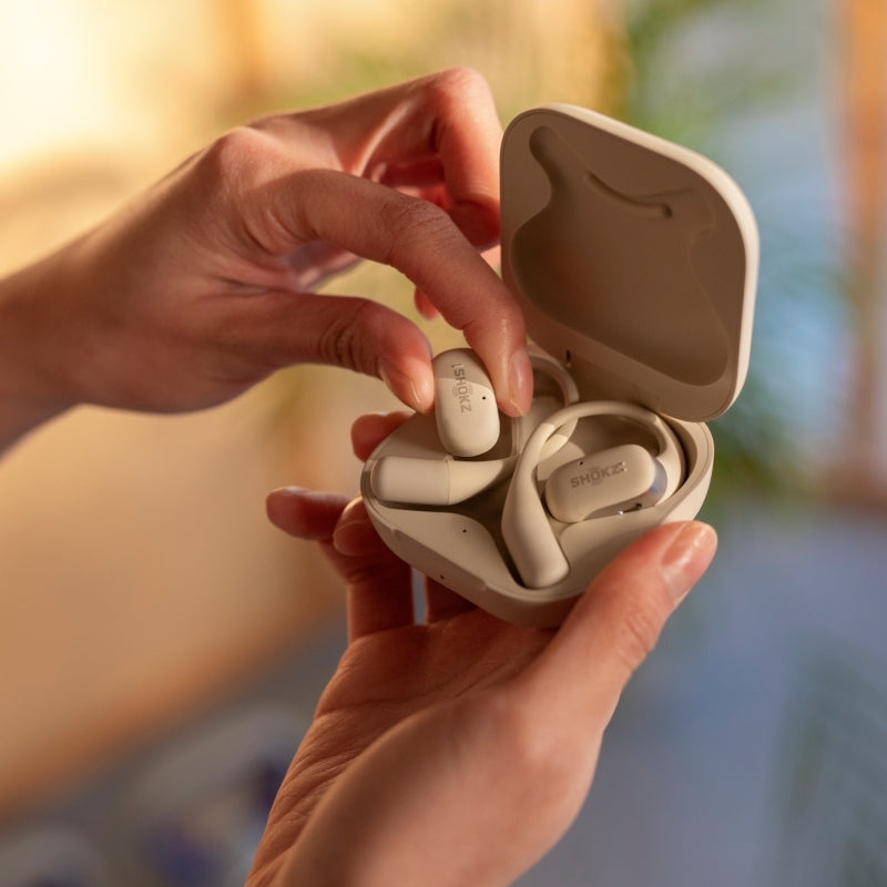 SHOKZ OpenFit Open Ear True Wireless Bone Conduction Earbuds - Beige - Soundz Store AUSTRALIA