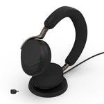 Jabra Evolve3 75, UC Stereo Black Bluetooth ANC Headset with Wireless Charging Pad, Link390C BT, USB-C
