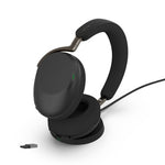 Jabra Evolve3 85, UC Stereo Black Bluetooth ANC Headset with Wireless Charging Pad, Link390A BT, USB-A