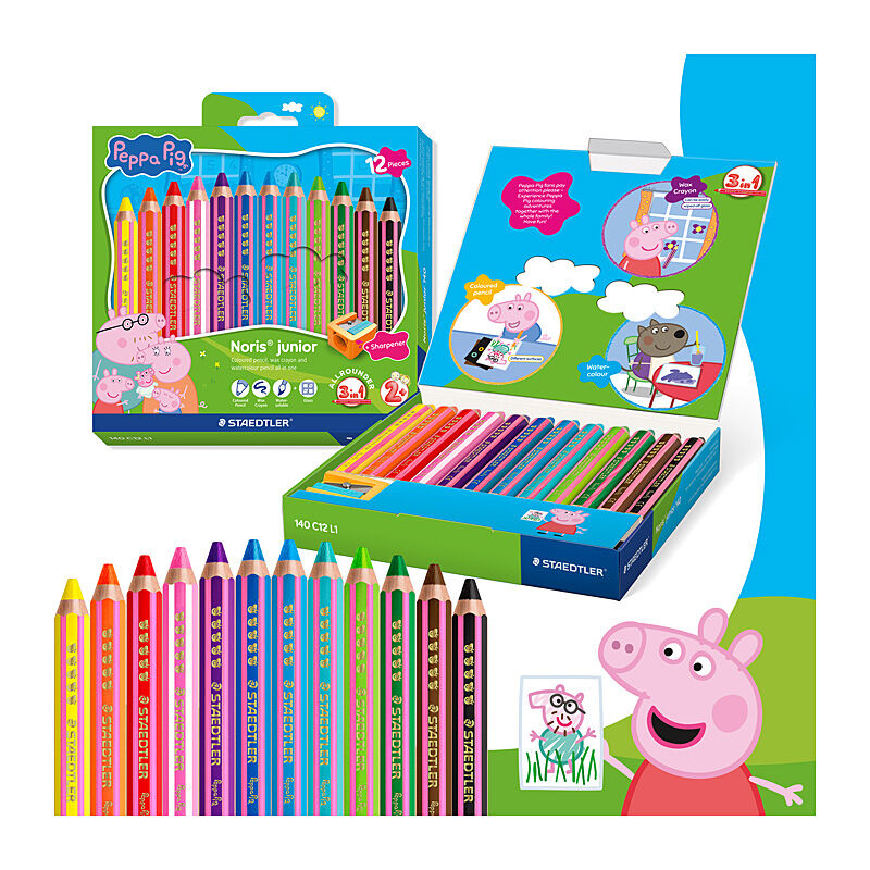 Staedtler 140 C12 L1 - ST Peppa Pig 3in1 Pencils Pk12