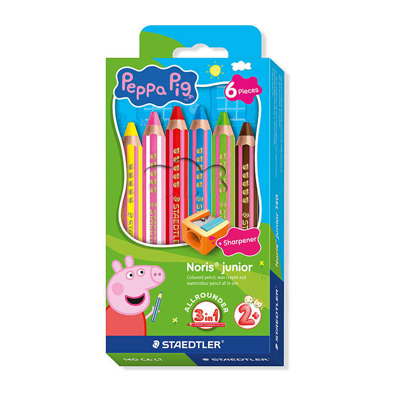 Staedtler 140 C6 L1 - ST Peppa Pig 3in1 Pencils Pk6