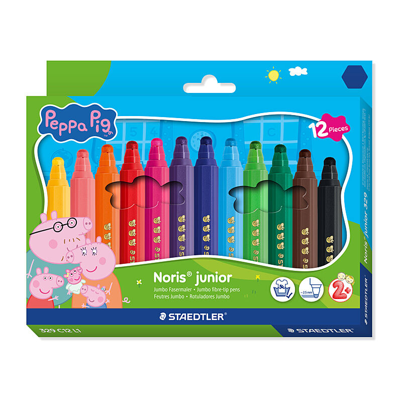 Staedtler 329 C12 L1 - ST Peppa Pig FibrePenPk12 Bx10