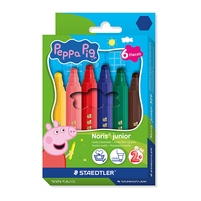 Staedtler 329 C6 L1 - ST Peppa Pig FibrePen Pk6 Bx10
