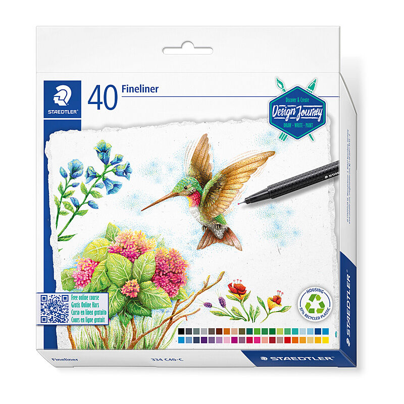 Staedtler 334 C40-C - ST Triplus Fineliner Assorted Bx40