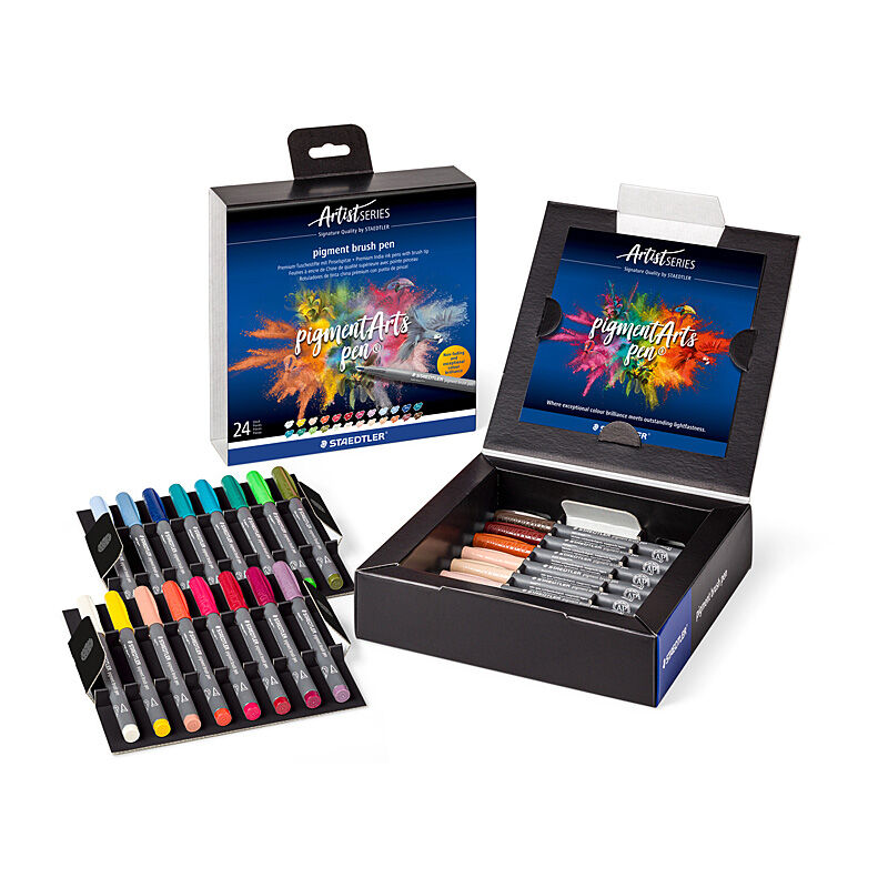 Staedtler 371 C24-1 - ST Pigment Brush Pen 371 Pk24