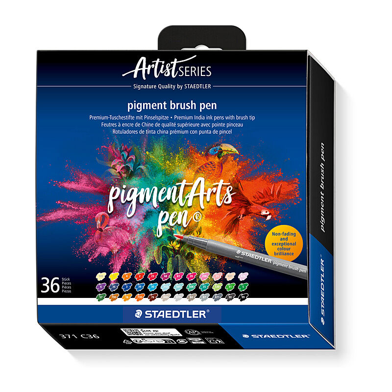 Staedtler 371 C36 - ST Pigment Brush Pen 371 Pk36
