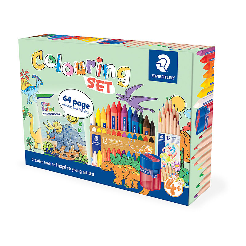 Staedtler 61 SET47-1 - ST Dino Safari Lg Color Set 4+