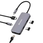 Verbatim USB-C Pro Multiport Hub 5 Port, HDMI 4K60, RJ45 1GbE, 2x USB-A 3.2 Gen1 5Gbps, USB-C PD 100W in/85W to host, pass-through charging