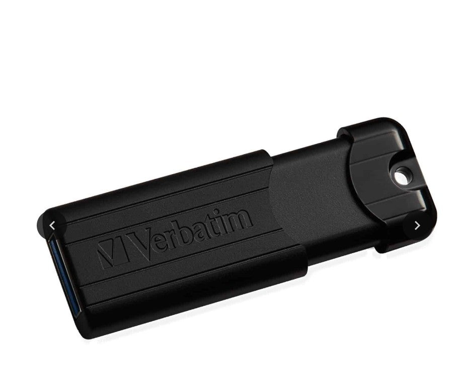 Verbatim Pinstripe USB 3.2 Gen 1 Drive 256GB Black (Microban)