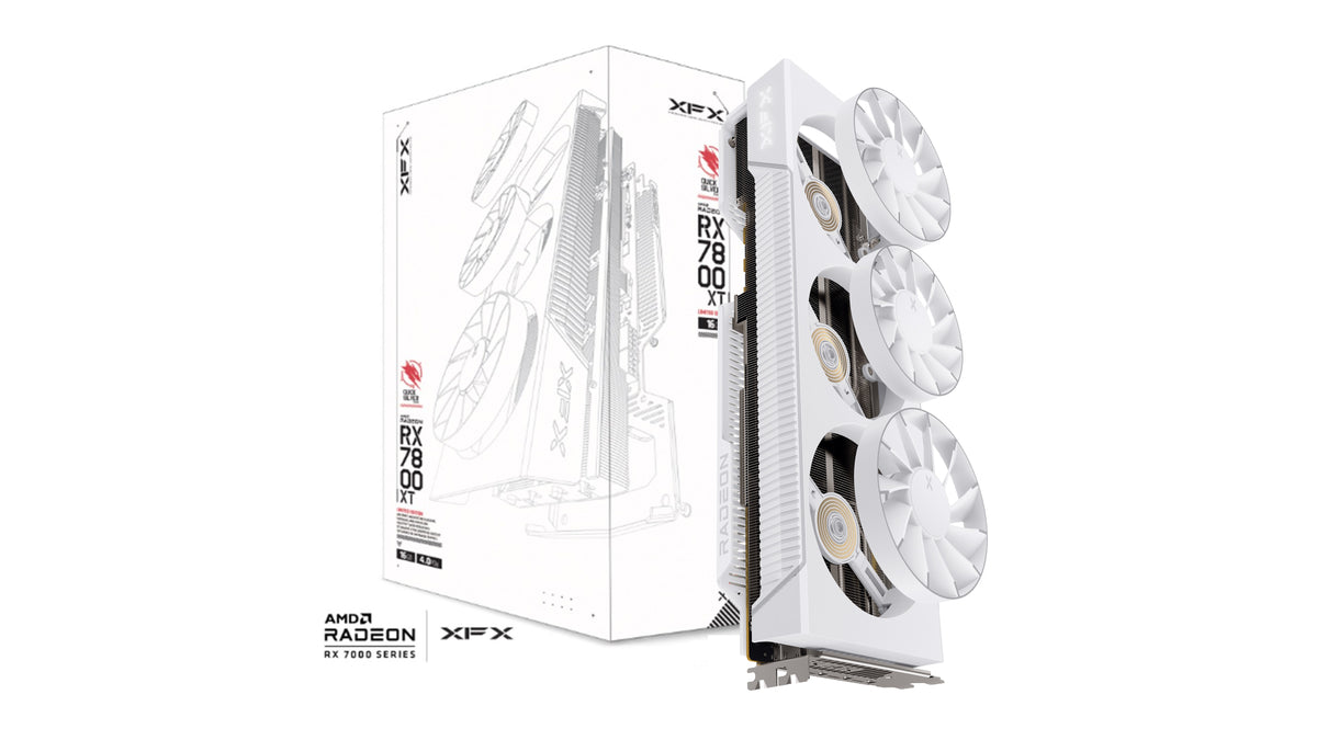 XFX Mercury AMD Radeon RX 9070XT OC White Magnetic Air Edition with RGB 16GB GDDR6 HDMI 3xDP, AMD RDNA™ 4 (RX-97TMARGW9)