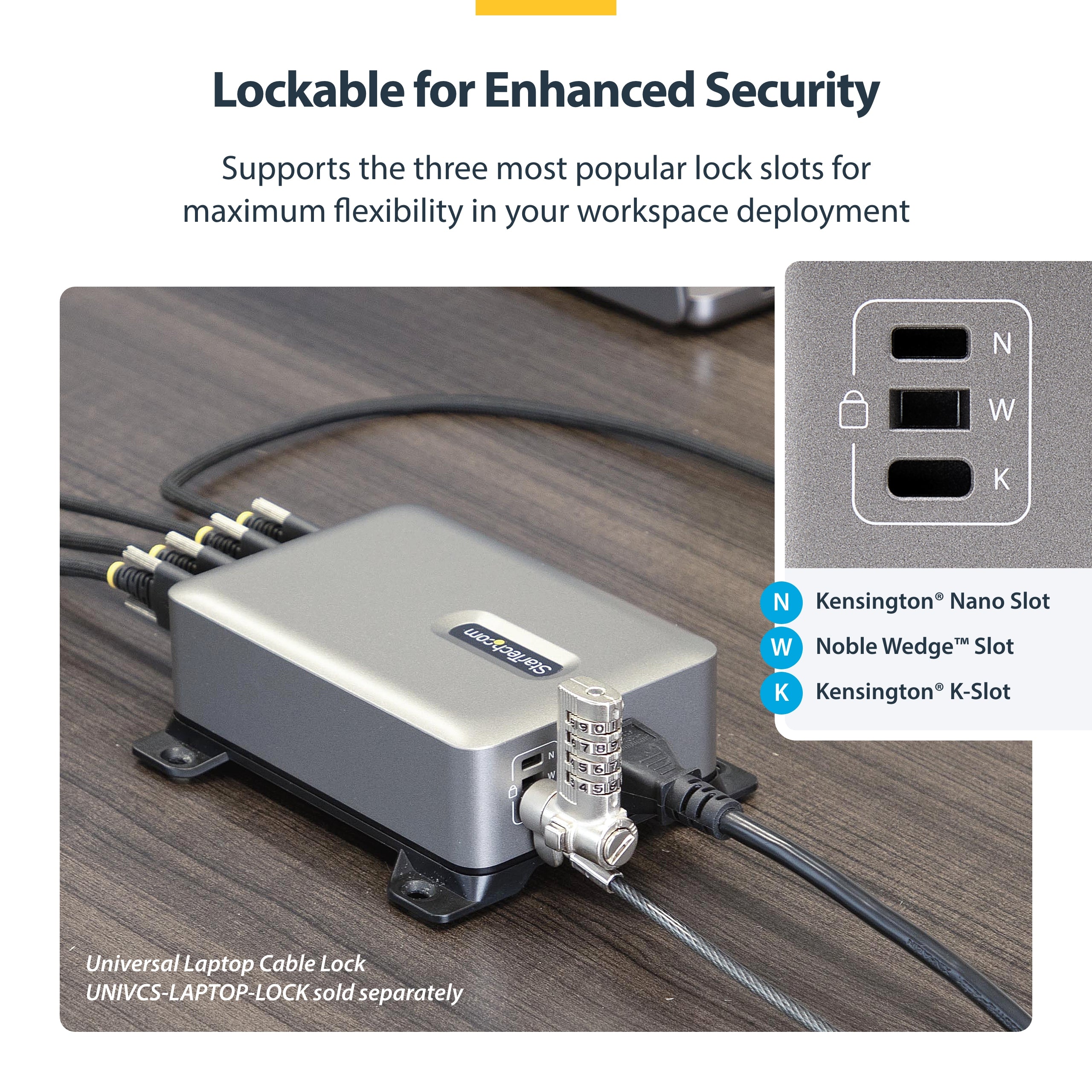 StarTech.com 4-Port Multi-Device USB-C Charger, 240W Total, Single Port 140W EPR, PD 3.1, Screw Locking Ports, Boardrooms, Bracket incl. for Surface Mounting