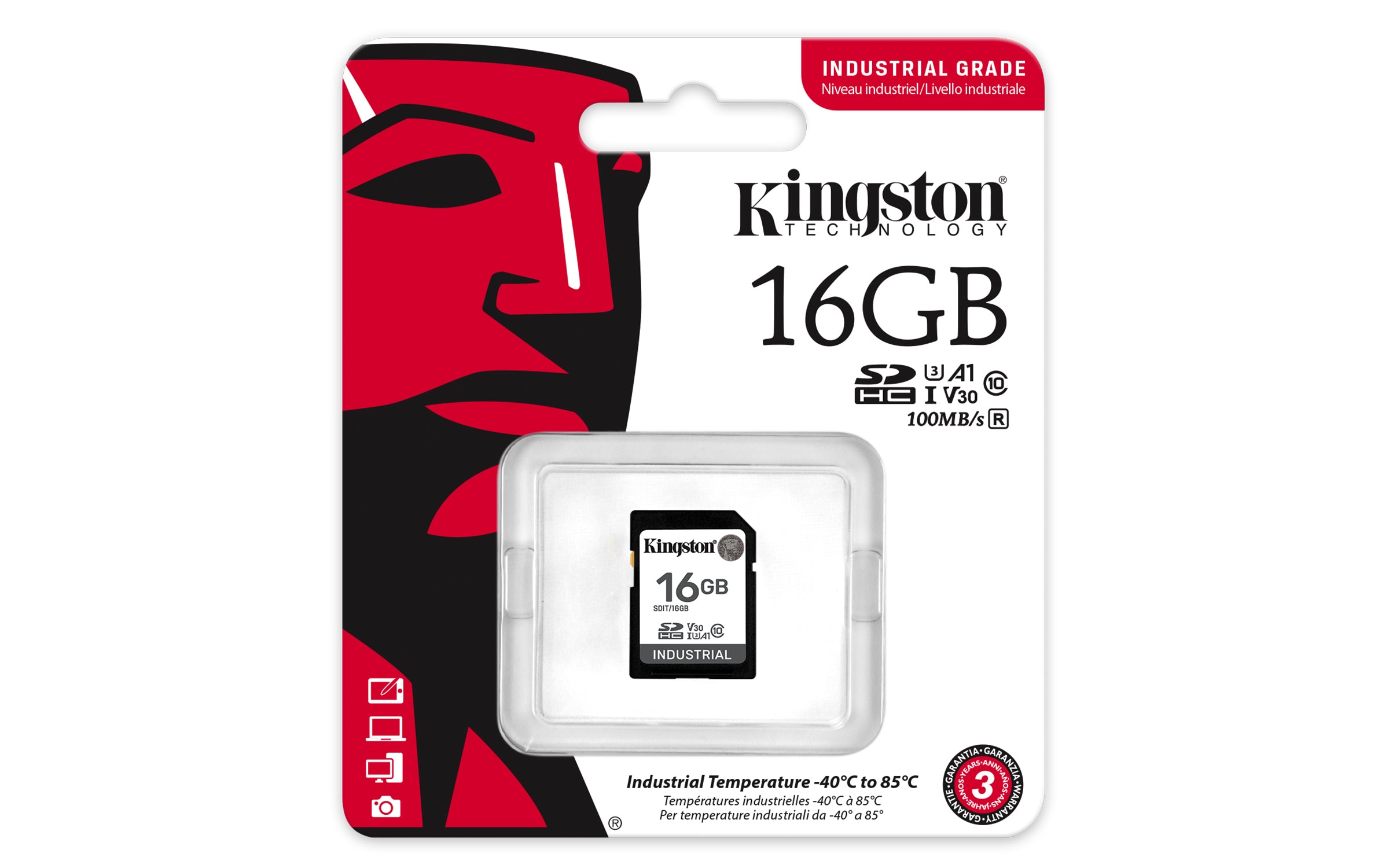 Kingston Technology 16G SDHC Industrial pSLC