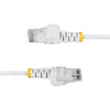 StarTech.com 1.5m White Slim CAT6 Ethernet Cable, Snagless, 100W PoE, UTP, LSZH, 28AWG Pure Bare Copper Wire, Slim RJ45 Network Patch Cord w/Strain Reliefs, Fluke Tested