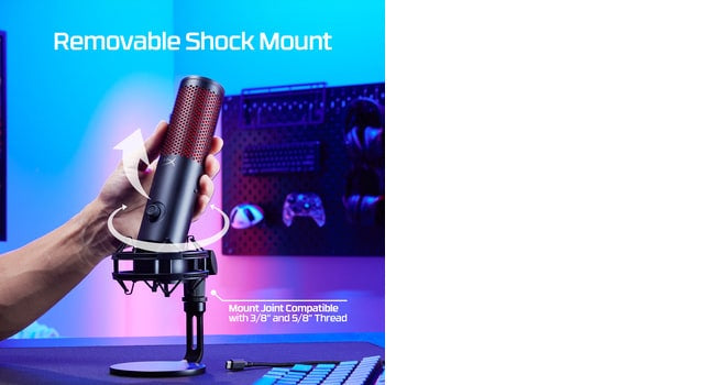 HyperX QuadCast 2 - USB Microphone (Black) Podcast microphone