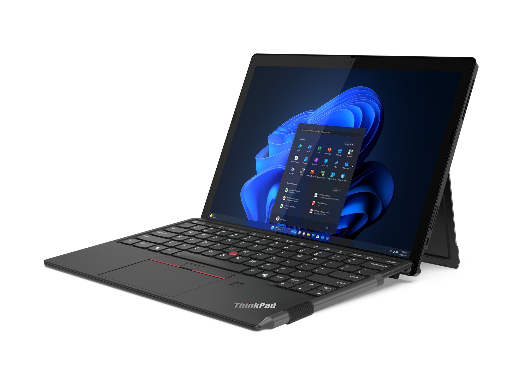 Lenovo ThinkPad X12 Detachable Gen 2 Intel Core Ultra 7 164U Hybrid (2-in-1) 31.2 cm (12.3") Touchscreen Full HD+ 16 GB LPDDR5x-SDRAM 512 GB SSD Wi-Fi 6E (802.11ax) Windows 11 Pro English Black