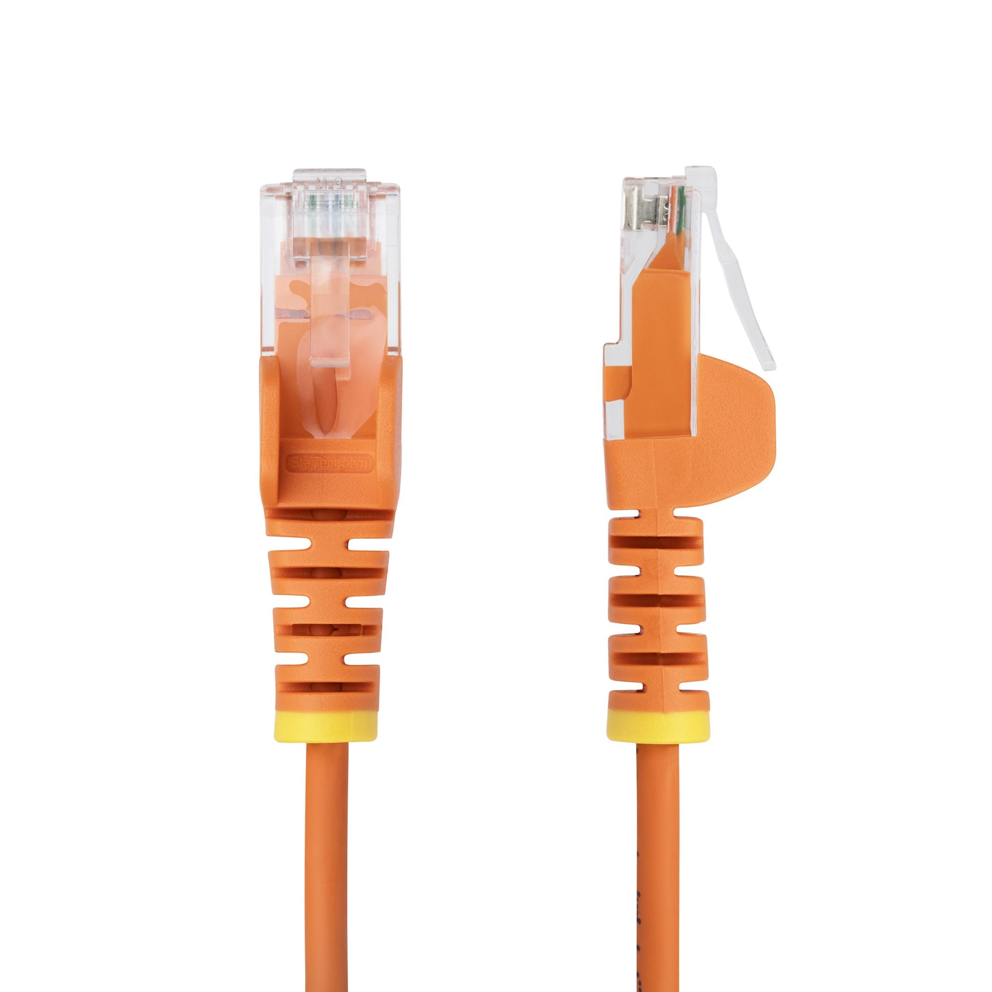 StarTech.com 1.5m Orange Slim CAT6 Ethernet Cable, Snagless, 100W PoE, UTP, LSZH, 28AWG Pure Bare Copper Wire, Slim RJ45 Network Patch Cord w/Strain Reliefs, Fluke Tested