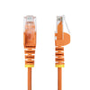 StarTech.com 1.5m Orange Slim CAT6 Ethernet Cable, Snagless, 100W PoE, UTP, LSZH, 28AWG Pure Bare Copper Wire, Slim RJ45 Network Patch Cord w/Strain Reliefs, Fluke Tested