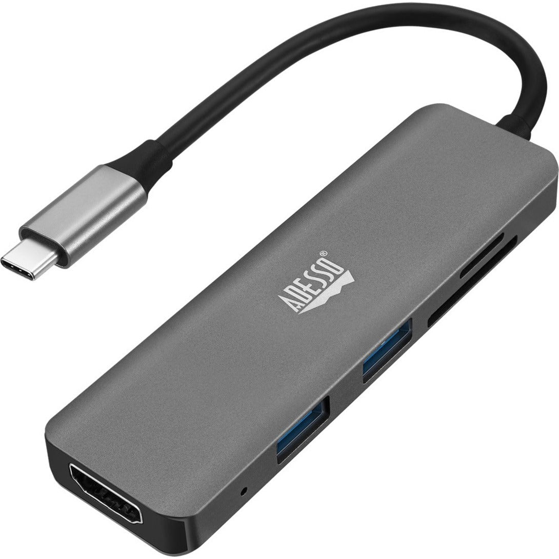 Adesso AUH-4020 USB Type C Docking Station for Monitor, Notebook, Tablet, Smartphone - Charging Capability - Memory Card Reader - SD - TAA Compliant - Soundz Store AUSTRALIA