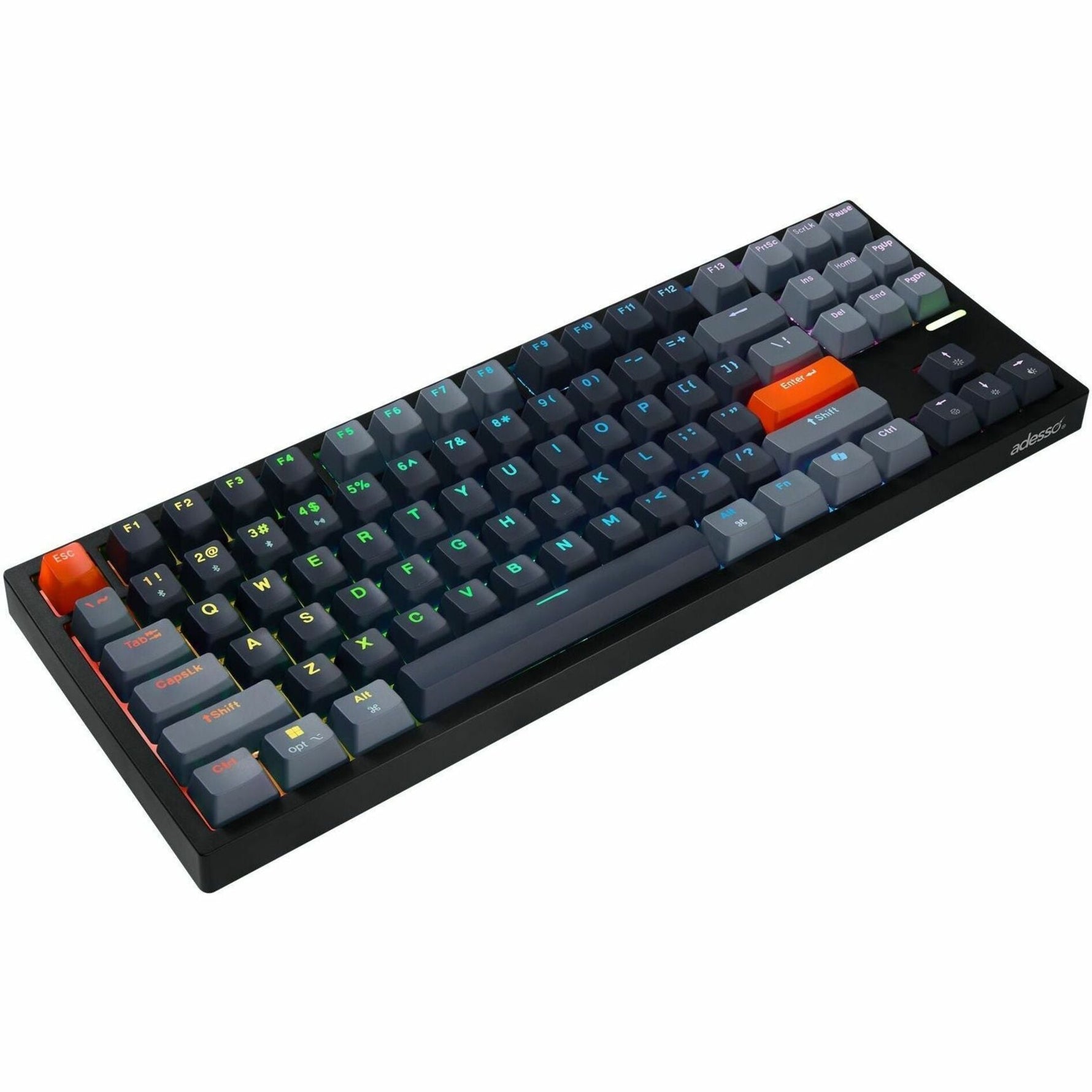 Adesso EasyTouch 1100 Keyboard - Wired/Wireless Connectivity - USB Interface - RGB LED - English (US) - Grey - Soundz Store AUSTRALIA