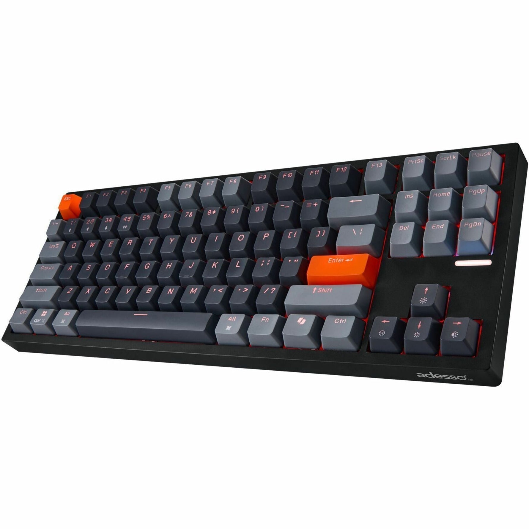 Adesso EasyTouch 1100 Keyboard - Wired/Wireless Connectivity - USB Interface - RGB LED - English (US) - Grey - Soundz Store AUSTRALIA