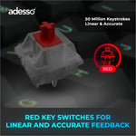 Adesso EasyTouch 1100 Keyboard - Wired/Wireless Connectivity - USB Interface - RGB LED - English (US) - Grey - Soundz Store AUSTRALIA