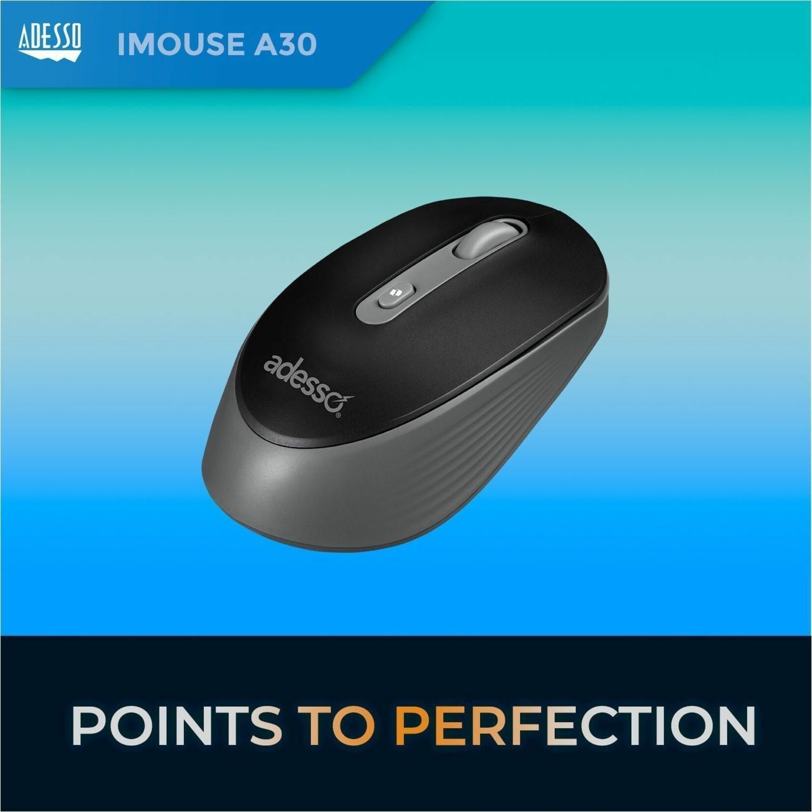 Adesso iMouse A30B Mouse - Radio Frequency - USB Type A - Optical - Black - Soundz Store AUSTRALIA