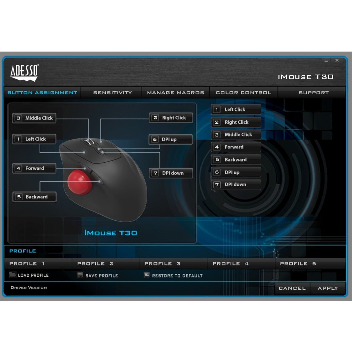 Adesso iMouse T30 Mouse - Radio Frequency - USB - Optical - 7 Button(s) - Black - Soundz Store AUSTRALIA