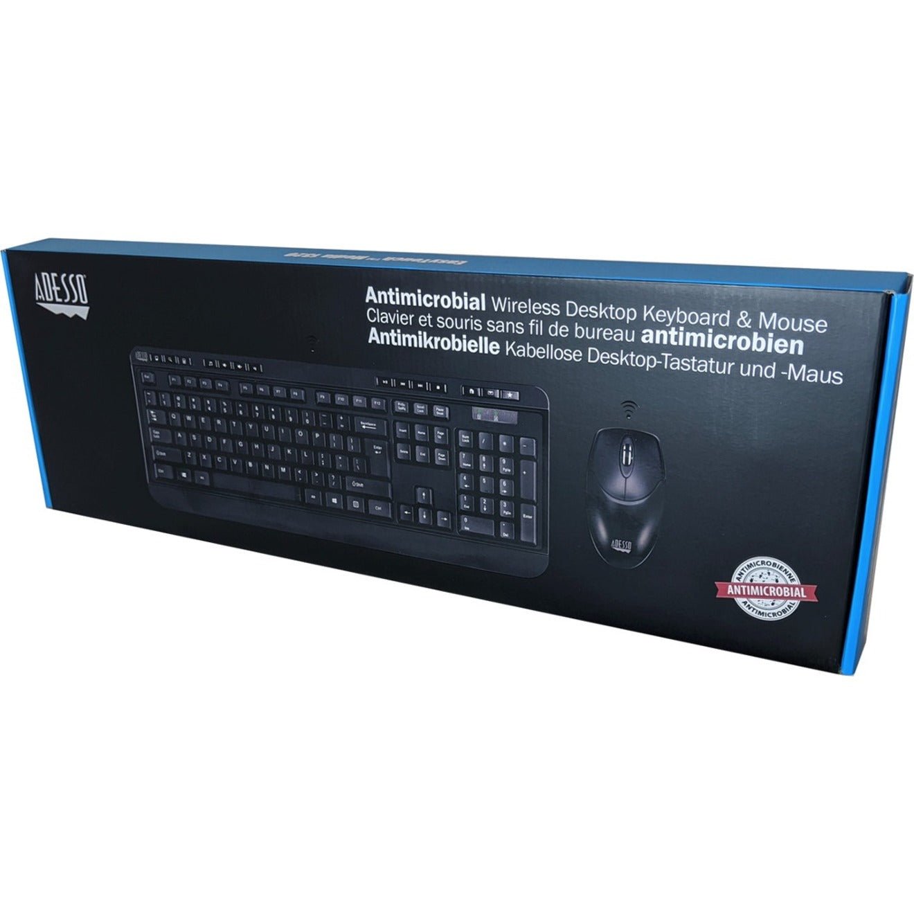 Adesso Wireless Desktop WKB-1320CB Keyboard & Mouse - English (US) - 1 Each - Soundz Store AUSTRALIA