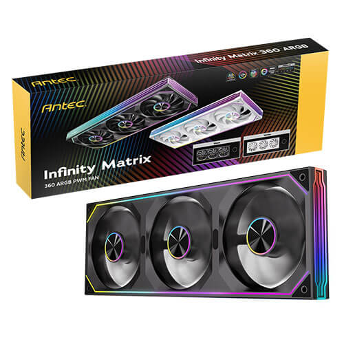 Antec IM 360 ARGB Black, 360mm Triple PWM Fan Kit, ARGB, 800-1800RPM, 134.43CFM, 1.48mmAq Air Pressure, Hydraulic Bearing, 2Y Warranty - Soundz Store AUSTRALIA