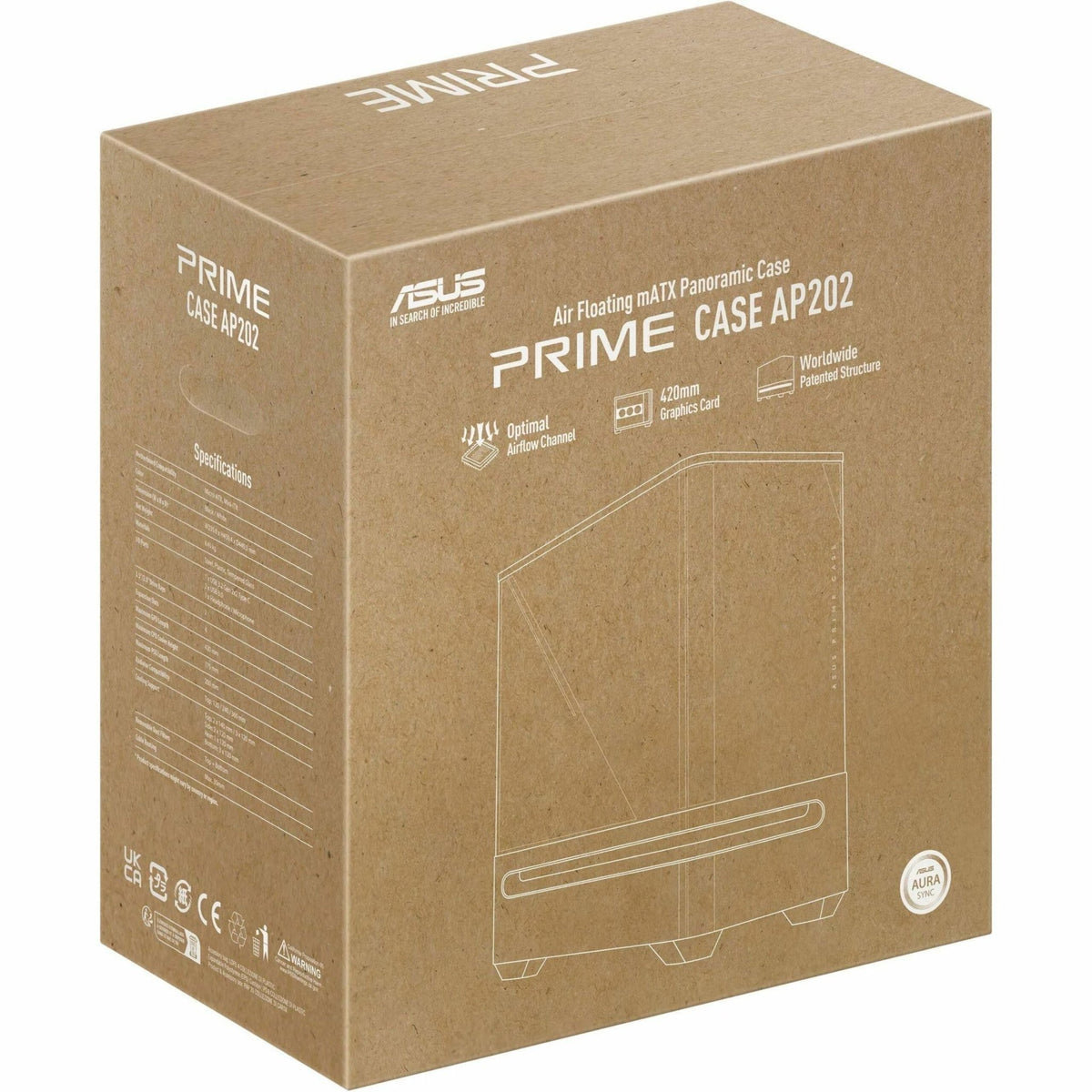 Asus ASUS Prime AP202 Computer Case - Micro ATX, Mini ITX Motherboard Supported - Micro Tower - Tempered Glass - Black - Soundz Store AUSTRALIA