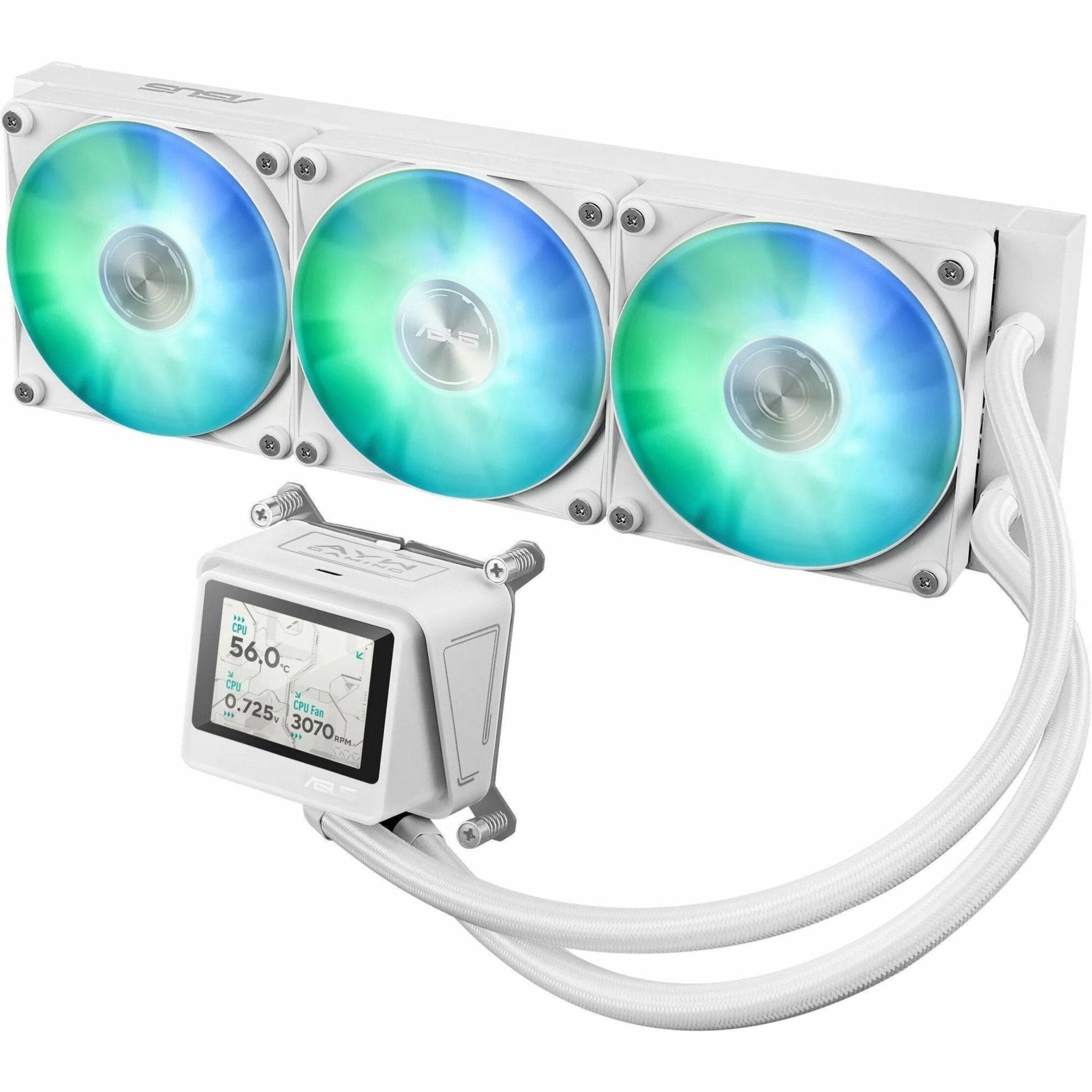 Asus AYW Gaming LC 360 ARGB LCD White Edition 1 Cooling Fan/Radiator/Water Block/Pump - CPU - Soundz Store AUSTRALIA