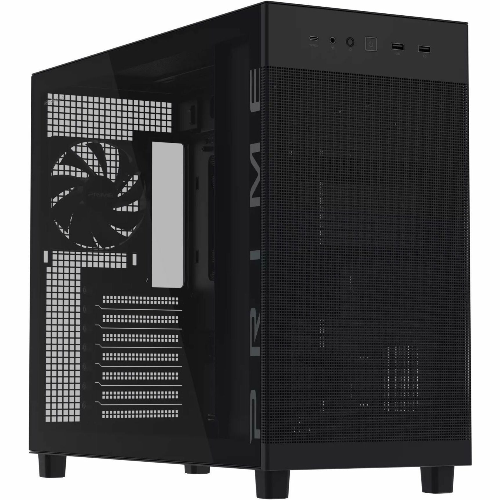 Asus Prime AP303 - Tempered Glass Panel Computer Case - Mini ITX, Micro ATX, ATX Motherboard Supported - Mid-tower - Tempered Glass - Black - Soundz Store AUSTRALIA