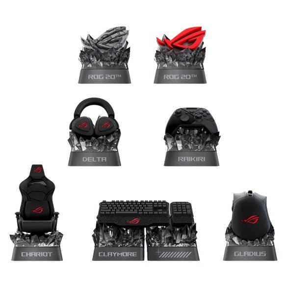 ASUS ROG Keycap Mystery Box Edition 20, Collectible Mechanical Keycap, Cross-Switch Compatible, Random ROG Design, Obsidian Finish, Display-Ready - Soundz Store AUSTRALIA