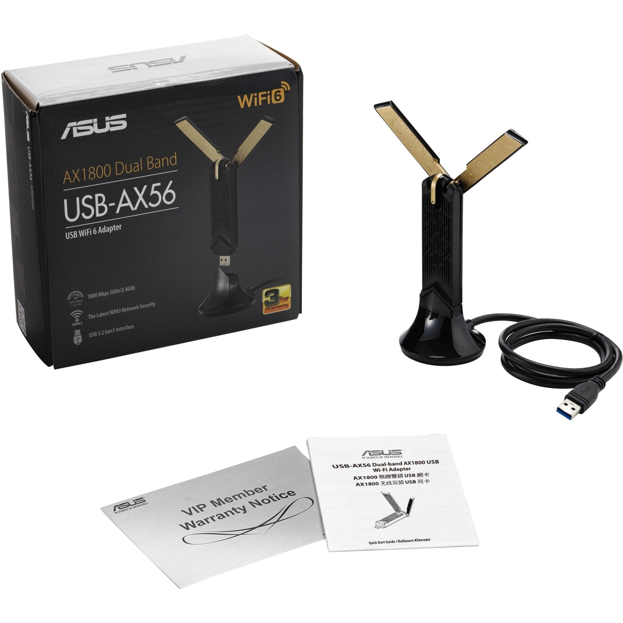 Asus USB-AX56 IEEE 802.11ax Dual Band Wi-Fi Adapter for Computer, Notebook - Soundz Store AUSTRALIA