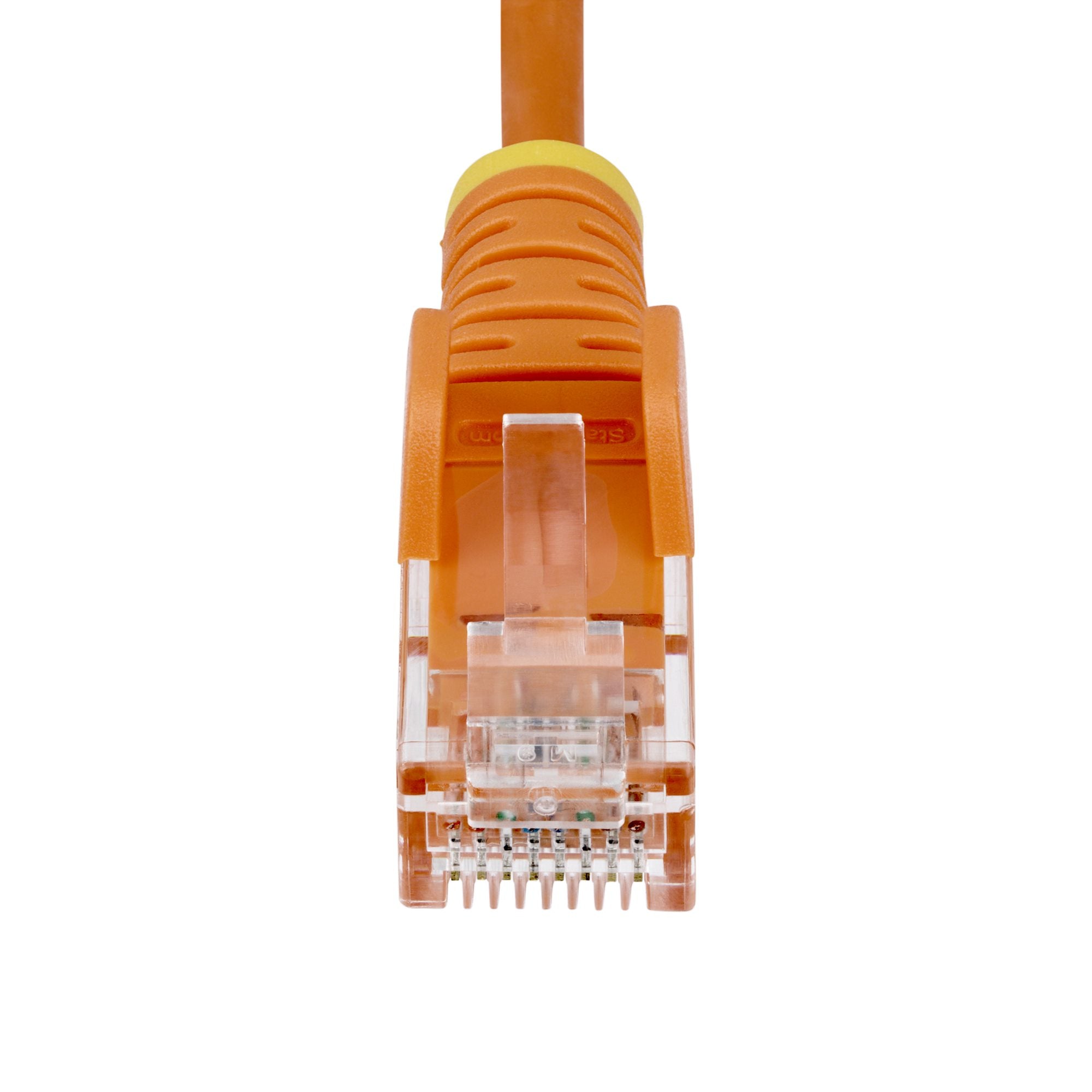 StarTech.com 10m Orange Slim CAT6 Ethernet Cable, Snagless, 100W PoE, UTP, LSZH, 28AWG Pure Bare Copper Wire, Slim RJ45 Network Patch Cord w/Strain Reliefs, Fluke Tested